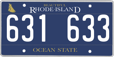 RI license plate 631633