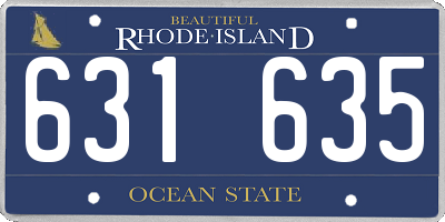 RI license plate 631635
