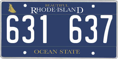 RI license plate 631637