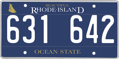RI license plate 631642