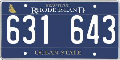 RI license plate 631643