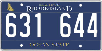 RI license plate 631644
