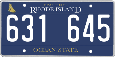 RI license plate 631645