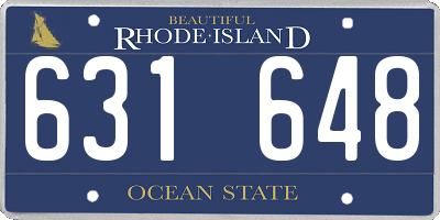 RI license plate 631648