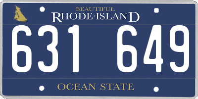 RI license plate 631649