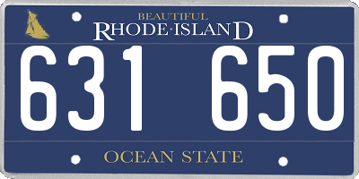RI license plate 631650