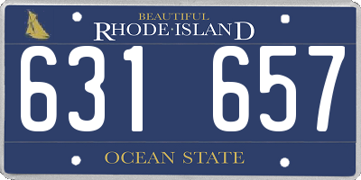 RI license plate 631657