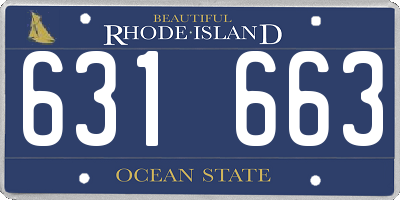 RI license plate 631663
