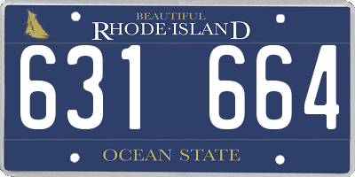 RI license plate 631664