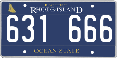 RI license plate 631666