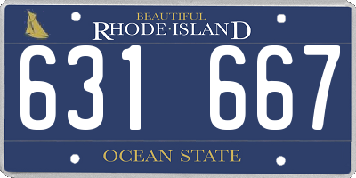 RI license plate 631667