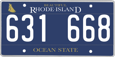 RI license plate 631668