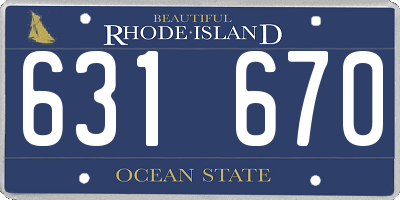 RI license plate 631670
