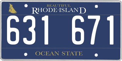 RI license plate 631671