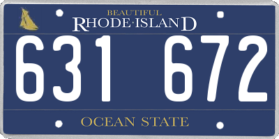 RI license plate 631672