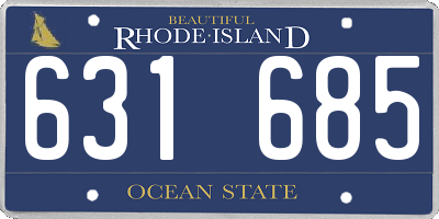 RI license plate 631685