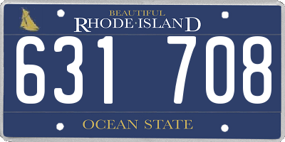 RI license plate 631708