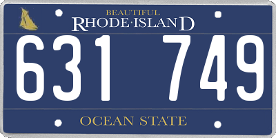 RI license plate 631749