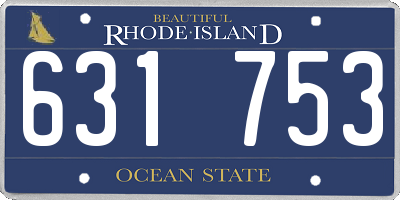 RI license plate 631753