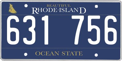 RI license plate 631756