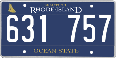 RI license plate 631757