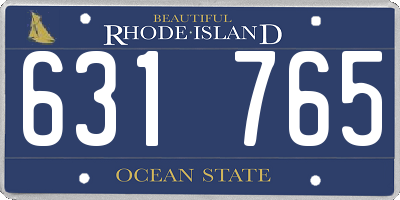 RI license plate 631765