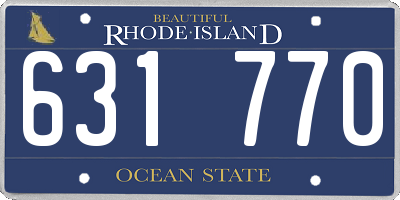 RI license plate 631770