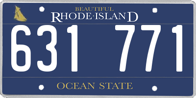 RI license plate 631771