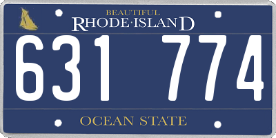 RI license plate 631774