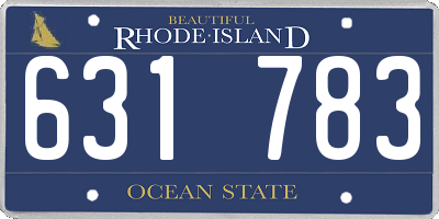 RI license plate 631783