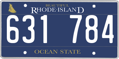 RI license plate 631784