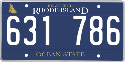 RI license plate 631786