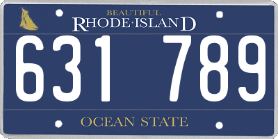 RI license plate 631789