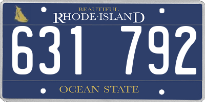 RI license plate 631792