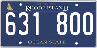 RI license plate 631800