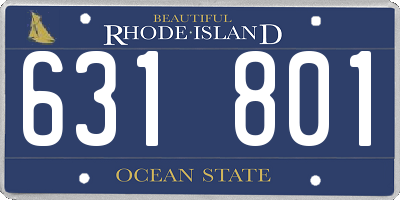 RI license plate 631801