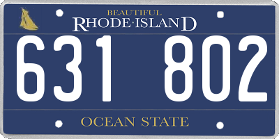 RI license plate 631802