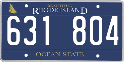 RI license plate 631804