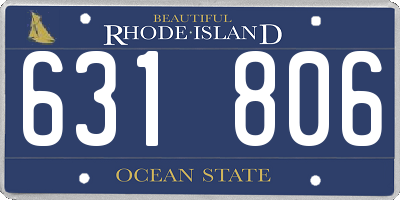RI license plate 631806