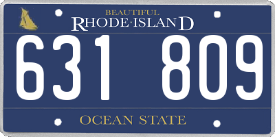 RI license plate 631809