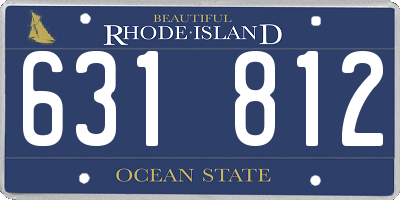 RI license plate 631812