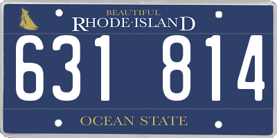 RI license plate 631814