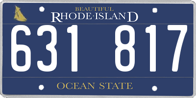 RI license plate 631817