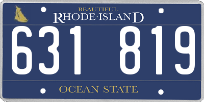 RI license plate 631819