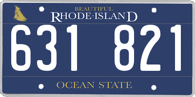 RI license plate 631821