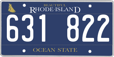 RI license plate 631822