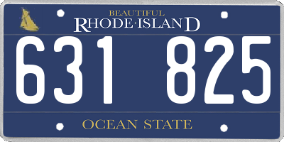 RI license plate 631825