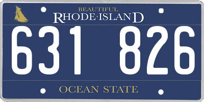 RI license plate 631826