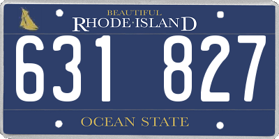 RI license plate 631827