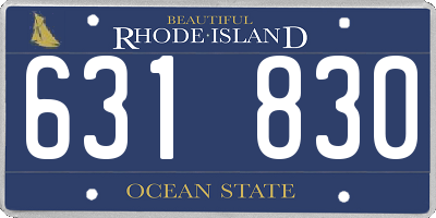RI license plate 631830